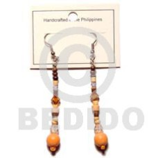 Orange dangling wood beads
