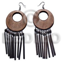Dangling 50mm round natural black