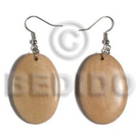 Dangling oval 38mmx27mm natural wood